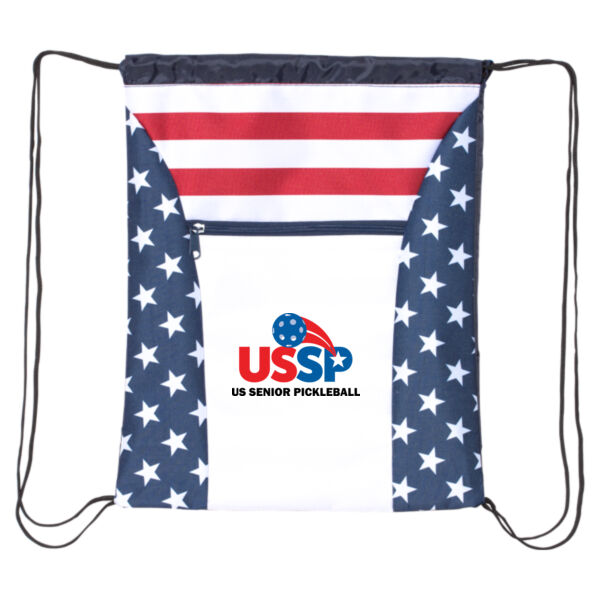 US SENIOR PICKLEBALL - Americana Drawstring Bag Thumbnail